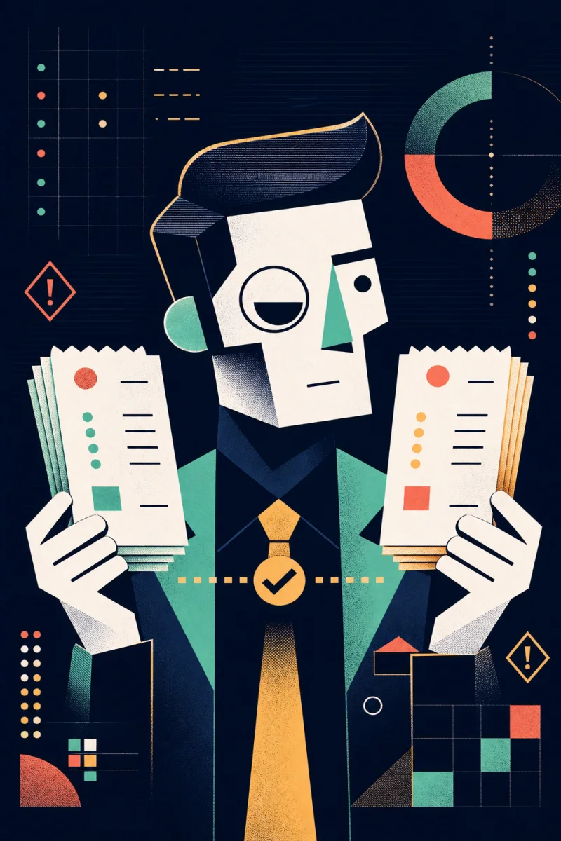 Illustrated profile of LEDGER, Finance Analyst